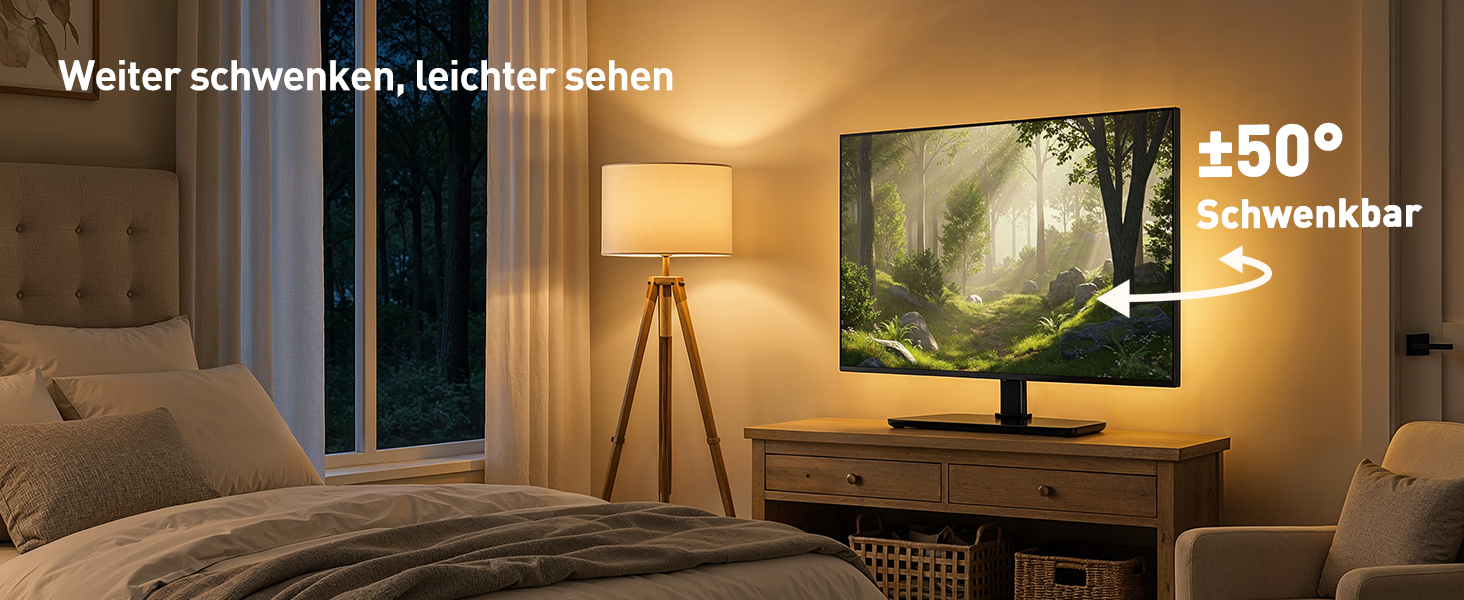 Універсальна підставка для телевізора Perlegear PGTVS49B з LED-підсвіткою, для діагоналі 24–60 дюймів