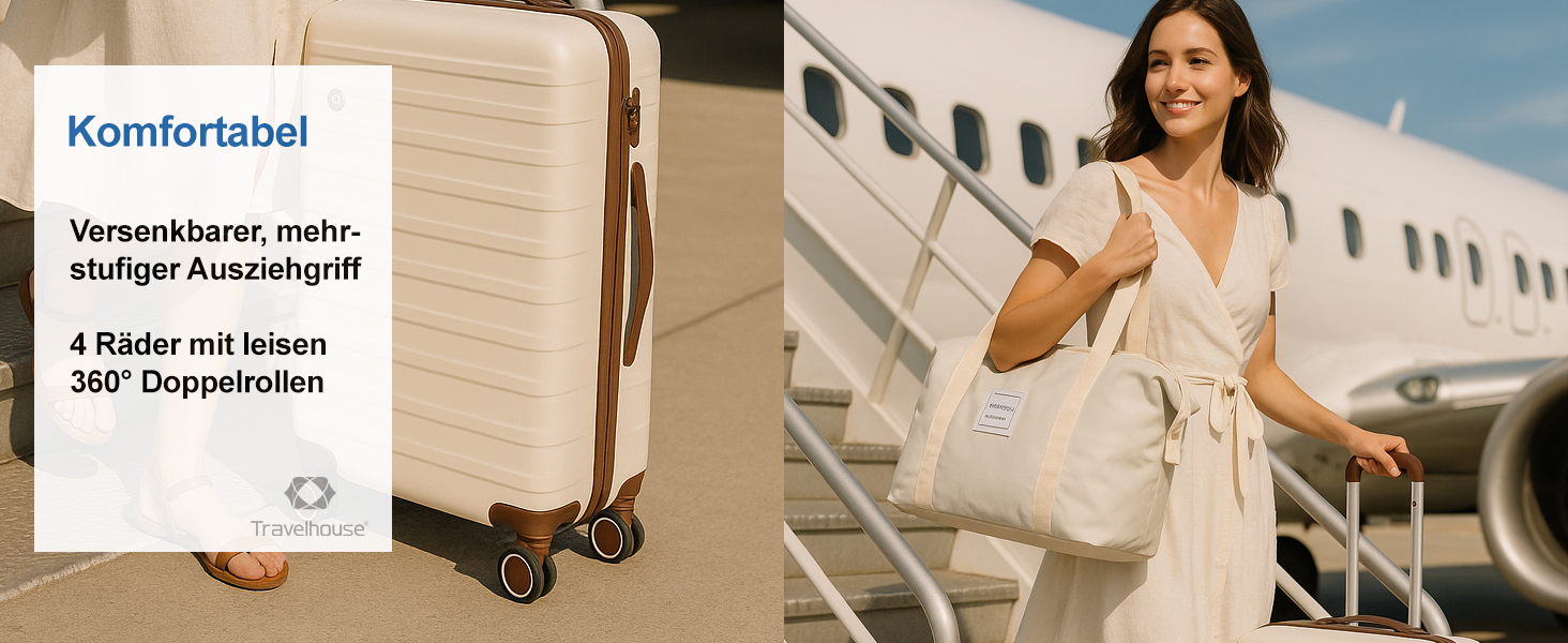 Набір валіз Travelhouse Ascona 5-в-1 (75/65/55 см) з TSA-замком, Spinner-колесами та аксесуарами, ABS+PC, темно-зелений