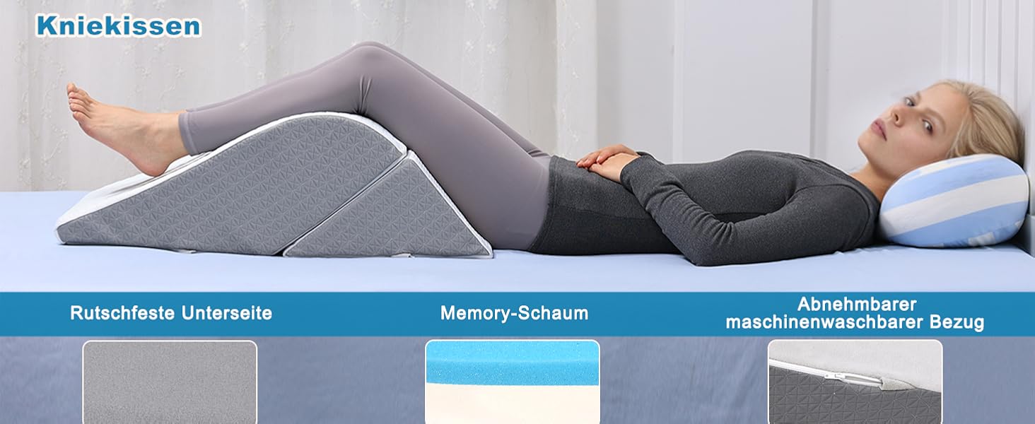 Подушка для ніг та колін 2-в-1 HAVARGO — ортопедичний підйомник для ніг із пінополіуретану для зняття набряків та покращення кровообігу, регульована висота