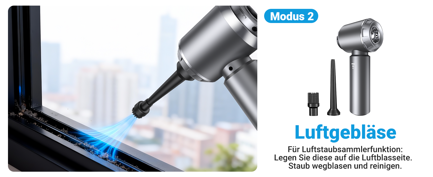 Акумуляторний ручний автомобільний пилосос 4 в 1, безщітковий двигун, потужність 26000 Па, портативний міні-пилосос для авто, офісу та клавіатур, сірий