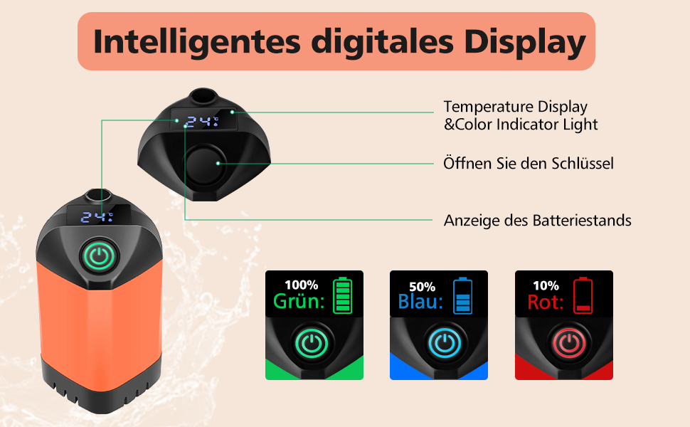 Набір для душу намету Campingdusche з насосом та акумулятором 7800mAh, оранжевий