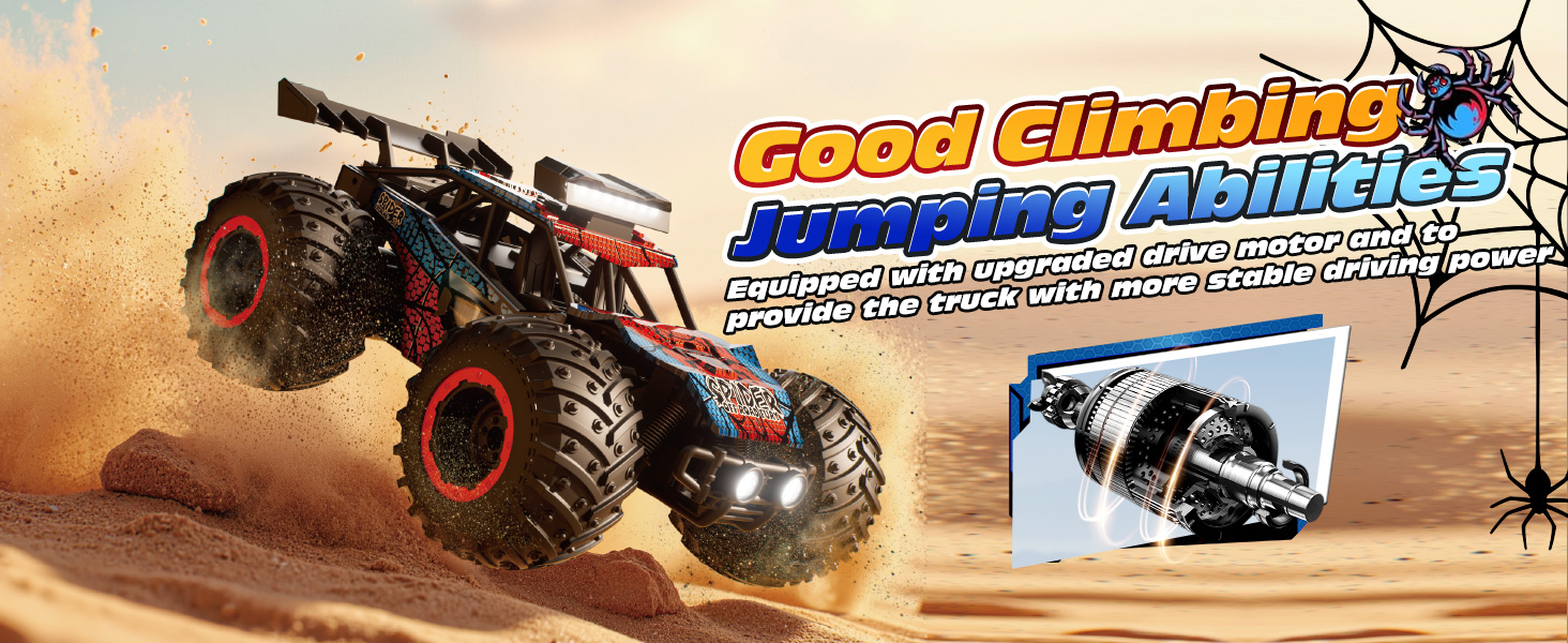 RC Truck Tecnock 1:20 Позашляховик на радіокеруванні з LED, 2 акумулятори, 10 км/год, 2.4 GHz, для хлопчиків та початківців