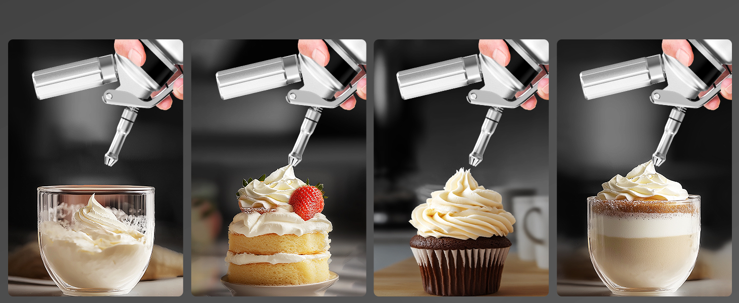 Пристрій для збивання вершків, алюмінієвий сифон для вершків 500мл, з набором насадок та аксесуарів