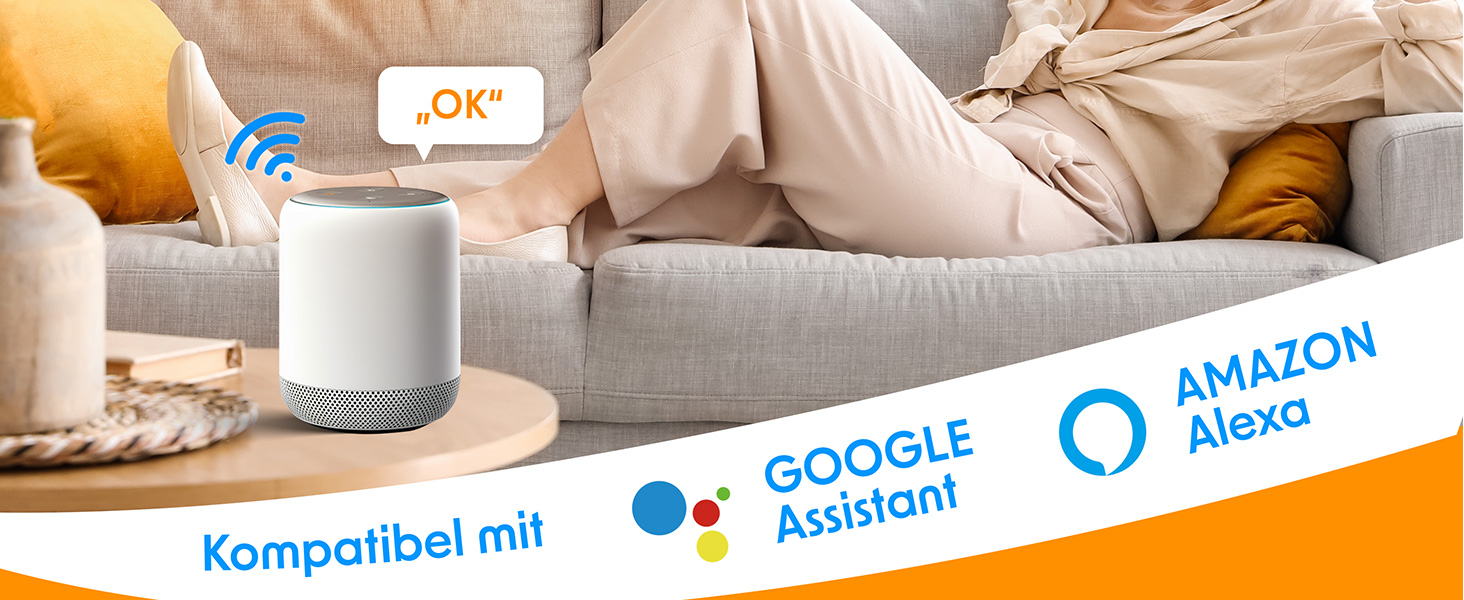 KESSER® WiFi термостат на радіатор опалення з керуванням через додаток Smart Home | Комплект з 6 вентилів для опалення, сумісний з Alexa та Google Assistant | Економія енергії та коштів, білий