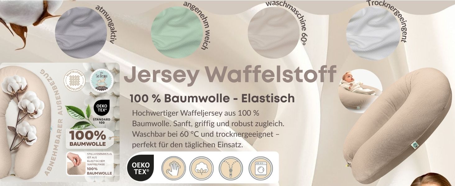 Подушка для вагітних та годування sei Design XXL 190x35 см, ергономічна подушка для сну з чохлом з органічної бавовни муслін (м'ятна)