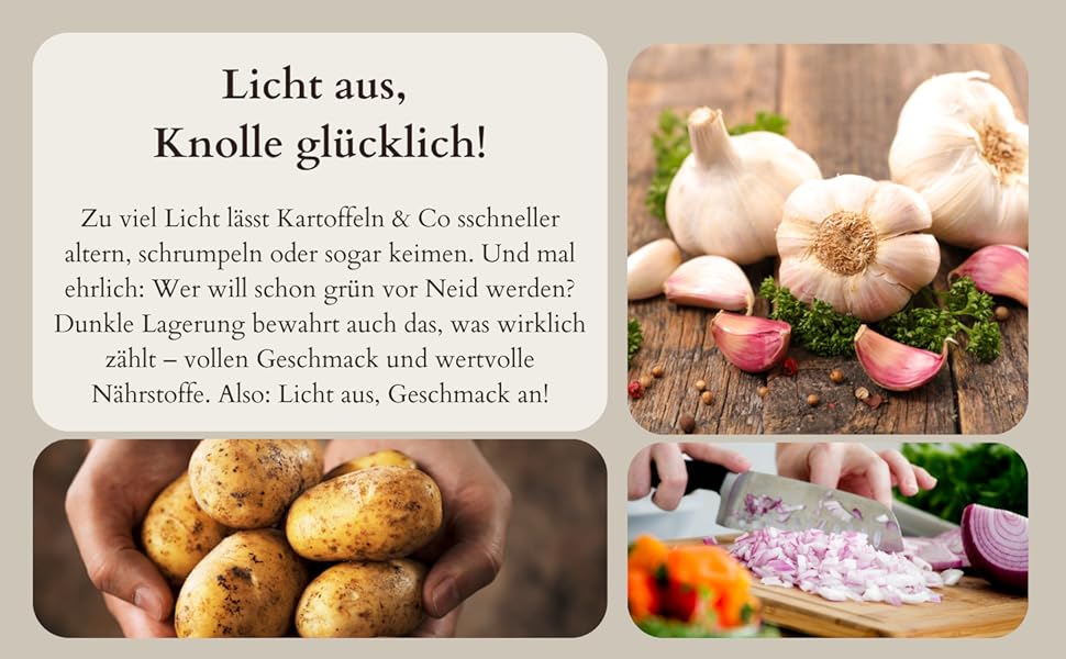 Набір контейнерів для зберігання картоплі, цибулі та часнику (3 шт.) з бамбуковими кришками