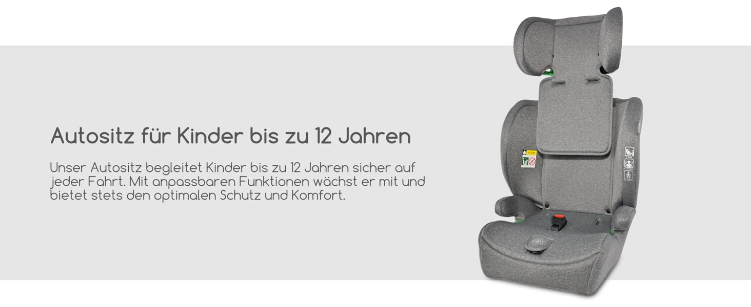 Автокрісло Lorelli Adventure i-Size 9-36кг, сіре - з регульованою підголівником та 5-точковим ременем безпеки