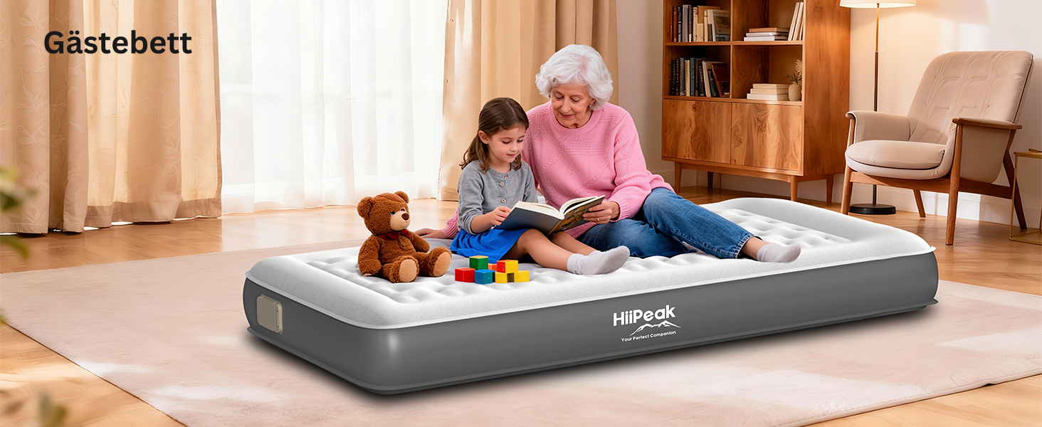 Надувний матрац HiiPeak TPU для 1 особи з вбудованим електричним насосом – самонадувний, без ПВХ, портативний, до 300 кг