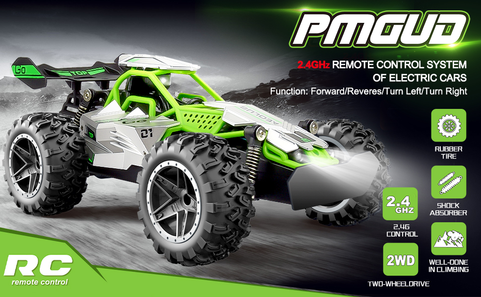 RC Monster Truck 1:18 2.4GHz, позашляховик, водонепроникний, швидкість 20+ км/год, зелений