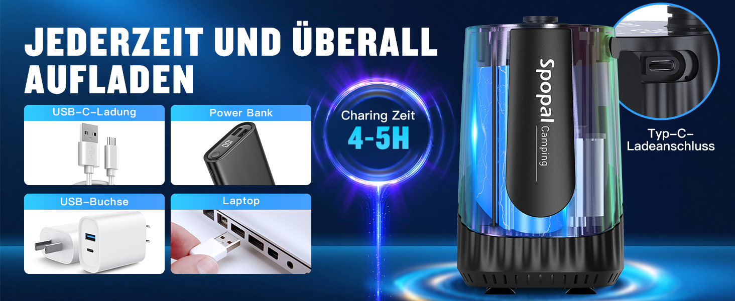 Портативна душова кабіна для кемпінгу з акумулятором 10000mAh та 20л баком, комплект для відпочинку на природі, саду, автомийки та тварин