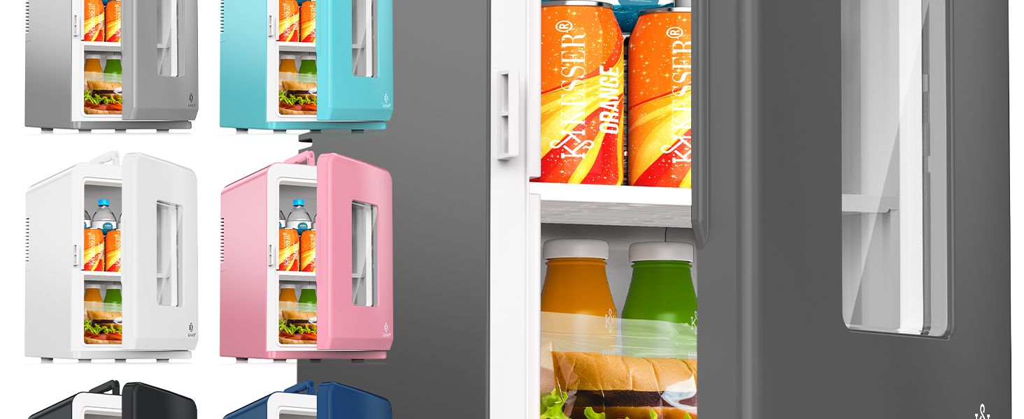 Міні холодильник/термобокс KESSER® 2в1, 15л, з функцією охолодження та підігріву, портативний, AC/DC 220-240V/12V, для авто, офісу, дому, кемпінгу, червоний