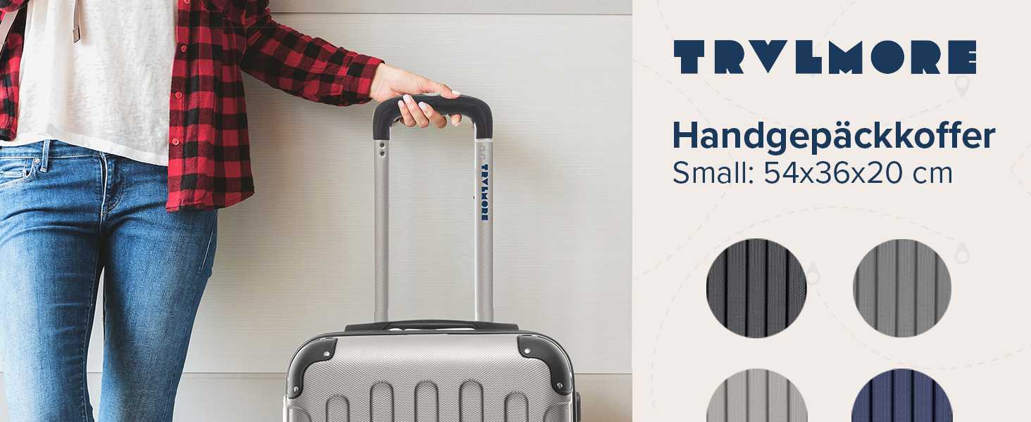 Набір валіз TRVLMORE: 2 валізи (ручна поклажа, шампань)