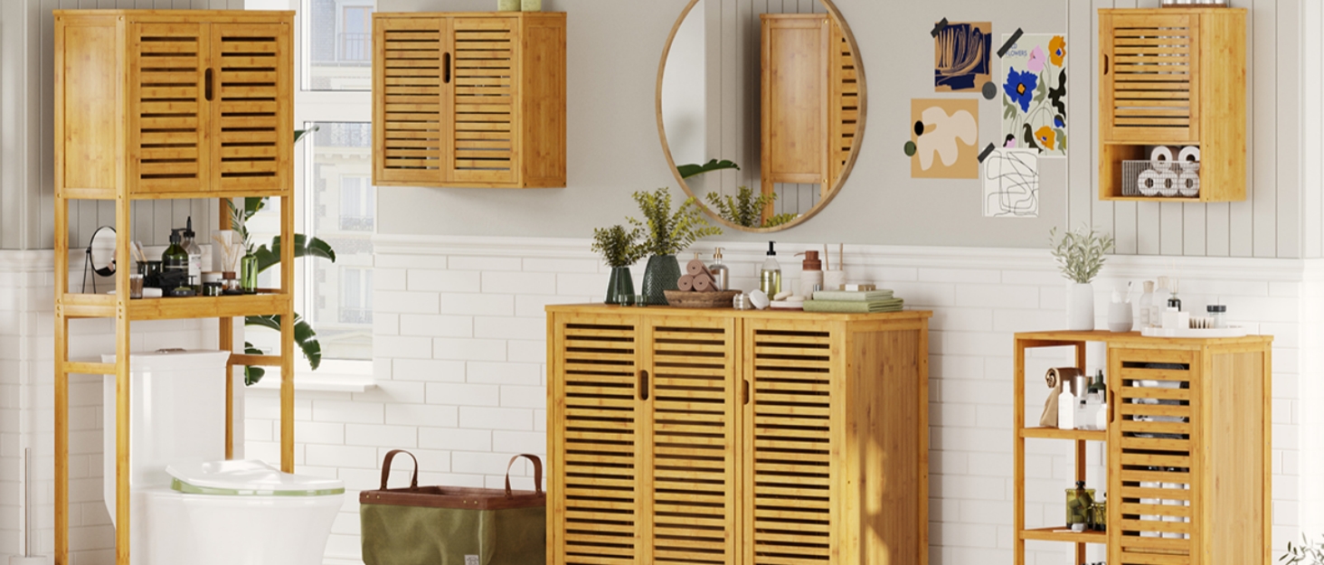 Багатофункціональна бамбукова полиця VIAGDO з 4 ярусами для ванної кімнати, книг, взуття, рослин, балкону, квітів. Білий колір