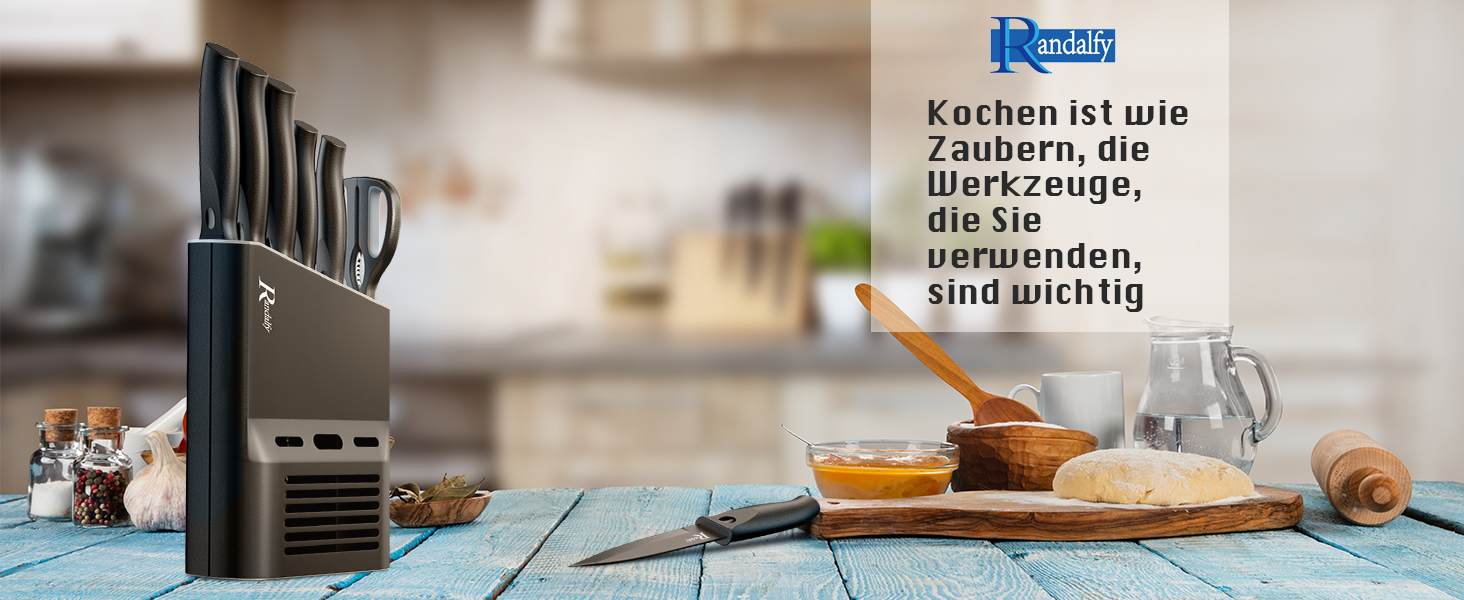 Набір ножів кухонних 7 предметів з бруском: ніж, ніж для овочів, ніж для м'яса, ножиці, брусок для ножів. Ідеально для нарізки м'яса, овочів, фруктів. Чорний колір.