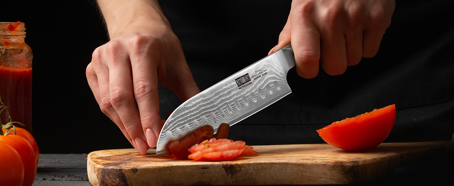 Набір кухонних ножів HOSHANHO 7 предметів: 20 см, сталь Дамаск, 67 шарів, японський, ергономічна ручка