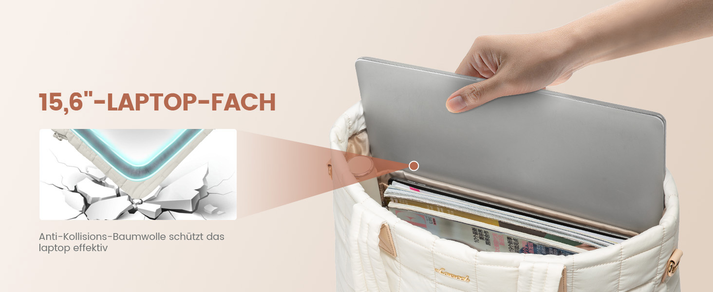 Сумка для ноутбука LOVEVOOK для жінок, 15.6 дюймів, бежева: робоча, для навчання, універсальна