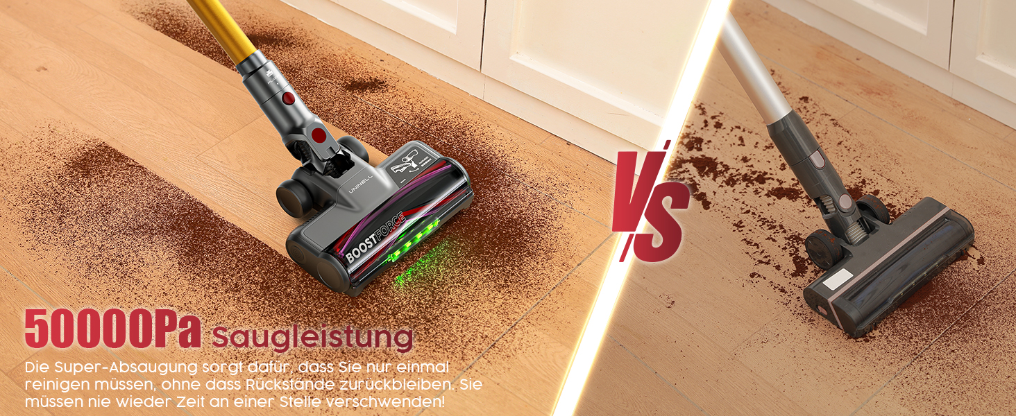 Бездротовий акумуляторний пилосос UNINELL HOME 50000Pa, 580W, 70 хвилин, LED-дисплей, антизаплутана щітка, для твердих поверхонь, килимів, шерсті тварин