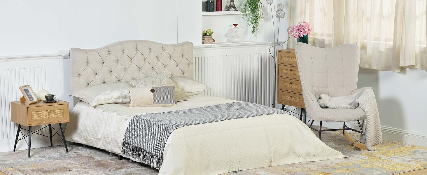 Крісло-гойдалка для вітальні Cosy, бежеве, 68x87x98 см