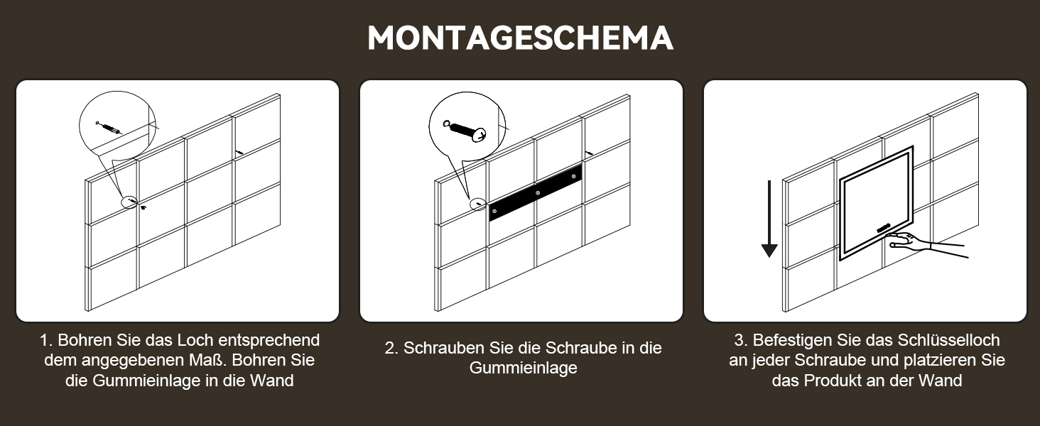 Дзеркало для ванної кімнати YOURLITE з LED-підсвічуванням 100x60 см, сенсорне управління, годинник, антизапотівання, 3 кольори світла, регулювання яскравості, функція пам'яті, білий/чорний
