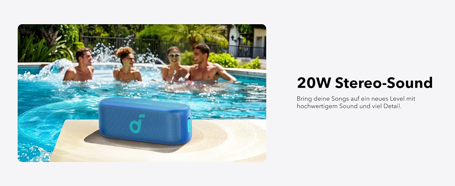 Soundcore Select 2S: Портативна Bluetooth-колонка з 20W, BassUp™ та IPX7 захистом (синій)