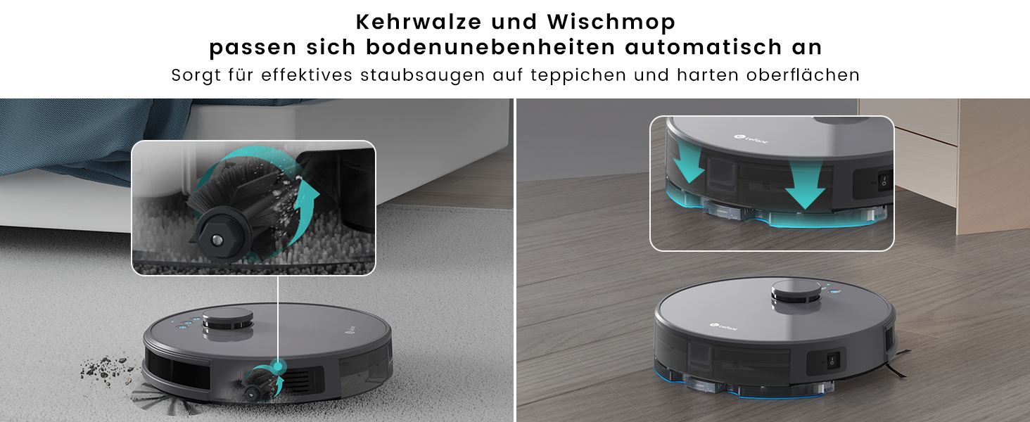 Робот-пилосос LEFANT M1G з функцією миття, 5500Pa, LiDAR-навігація, багатошарове мапування, віртуальна зона, керування через Alexa/APP/WiFi, ідеальний для шерсті тварин, килимів та твердих підлог