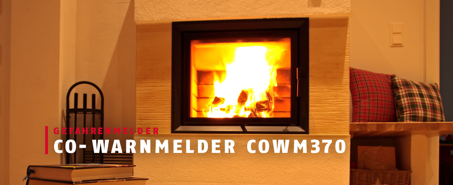 Детектор чадного газу ABUS COWM370 - датчик CO з 7-річним сенсором, гучний сигнал 85 дБ, кнопка тестування та 3 роки роботи від батареї - білий, 1 шт., без дисплея