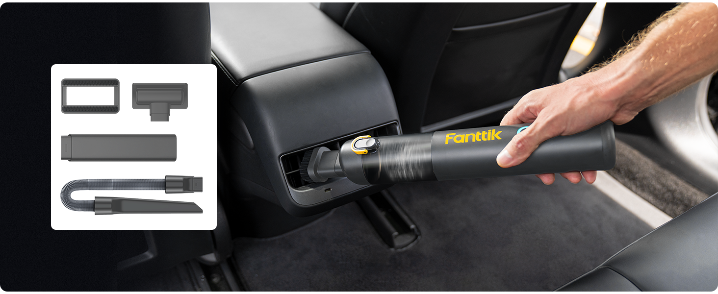 Акумуляторний автомобільний пилотяг Fanttik Slim V8 APEX, портативний ручний міні-пилотяг 4-в-1 RobustClean™, потужність 19000 Па/45 AW, 2 режими всмоктування, для авто, офісу та клавіатур (Сірий)