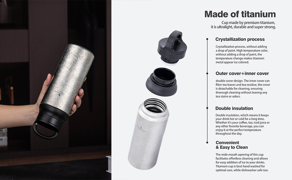 Термос iBasingo 600 мл з подвійними стінками, ізольований, для напоїв, зберігає тепло та холод, Ti3010D