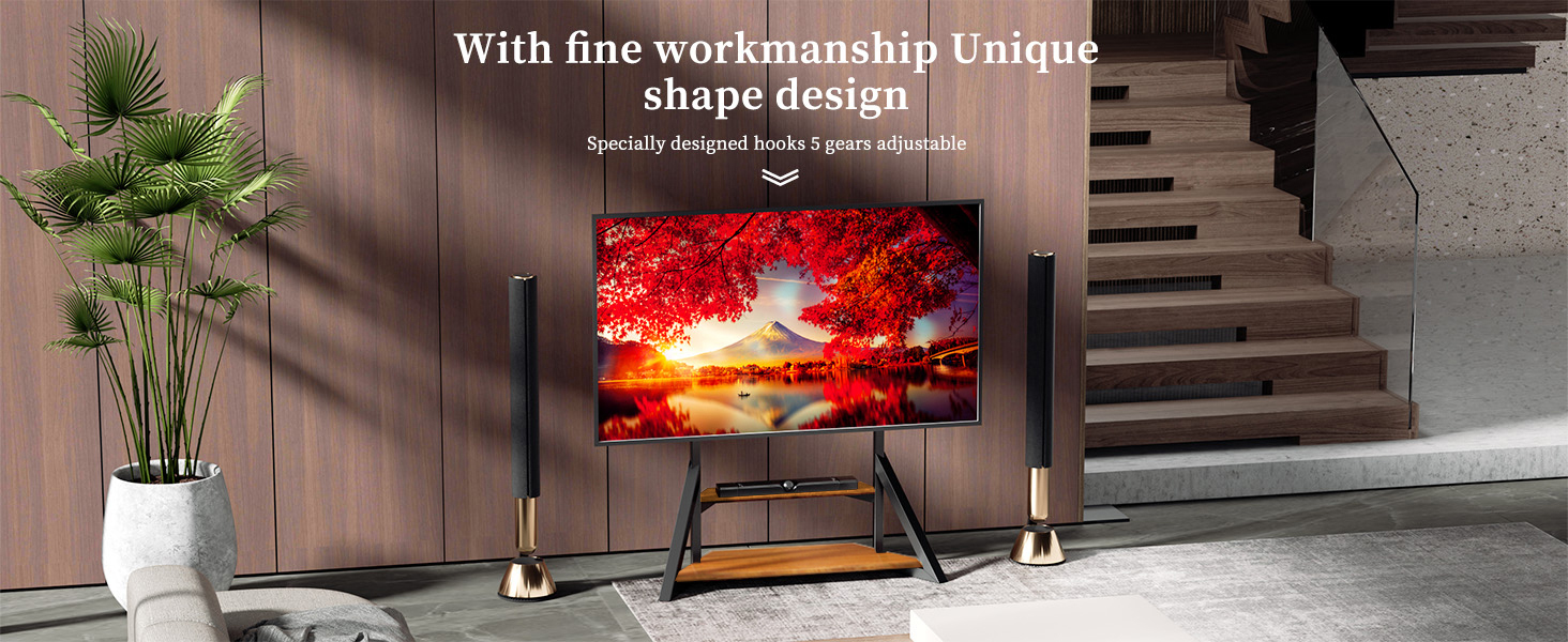 Стійка для телевізора Boden 65-100 дюймів з поличкою, чорна, VESA 800x600, модель VC-Z1188