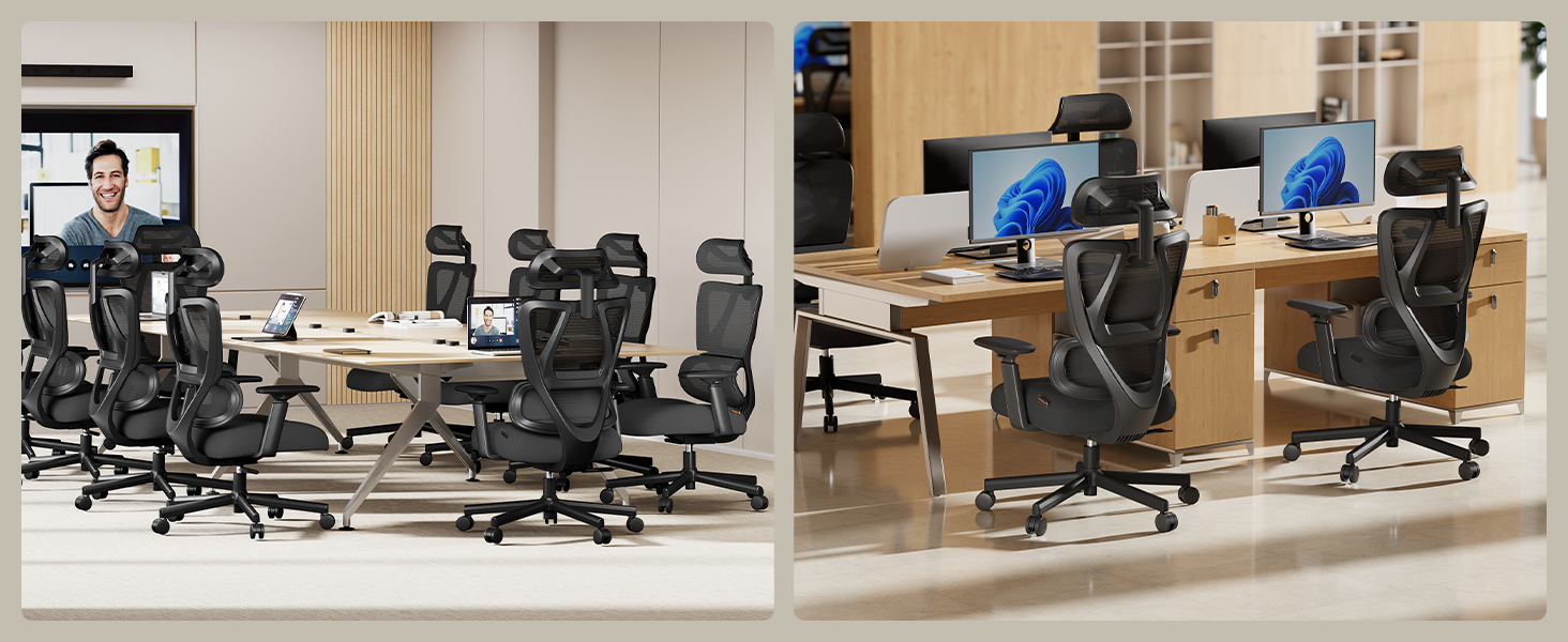 Крісло офісне ProtoArc EC100 чорне з підлокітниками та регульованою спинкою, Mesh, для дому та офісу