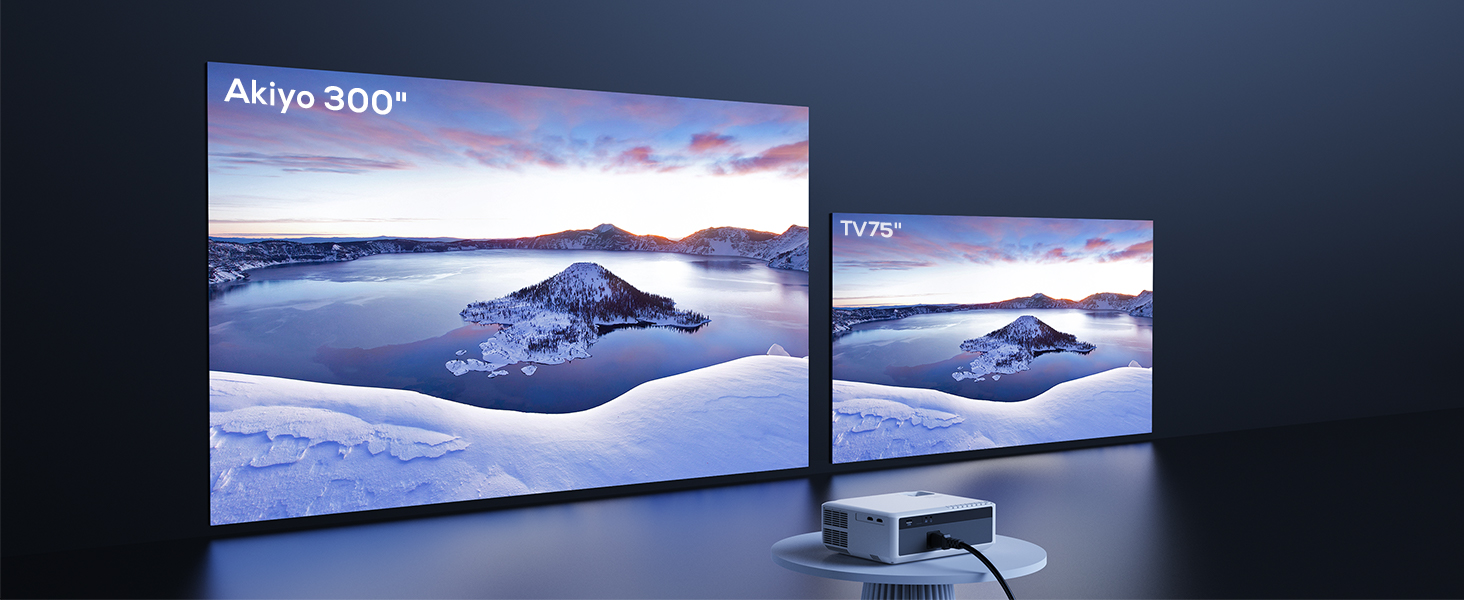 Проектор AKIYO O8 WiFi Full HD 1080P: портативний відеопроектор для дому та на вулицю, сумісний з iOS/Android/PC/USB