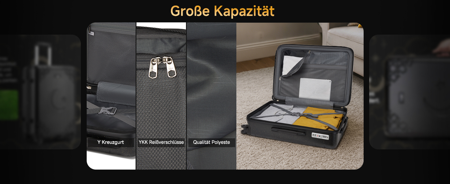 Набір валіз Sea Choice 3 шт. з жорстким корпусом, розширюваний, легкий, з TSA замком, бежевий