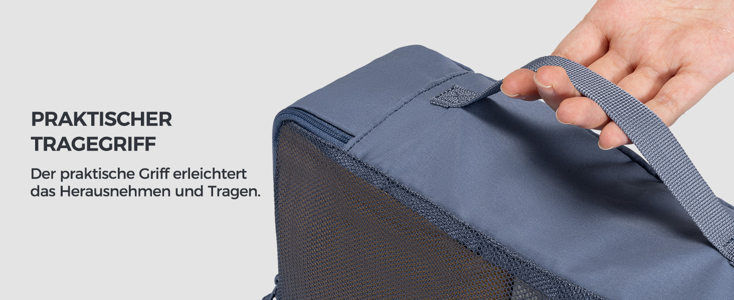 Набір органайзерів для валізи та рюкзака Packing Cubes, 8 предметів, сіро-блакитний