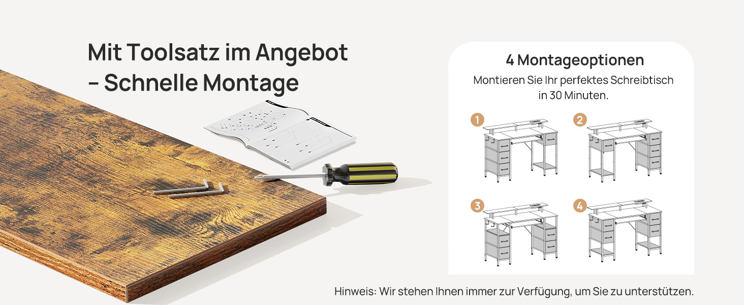 Ігровий стіл Seventable з LED підсвіткою, розетками та USB портами, шухлядами, підставкою для клавіатури та монітора (120x47x87 см, вінтажний коричневий)