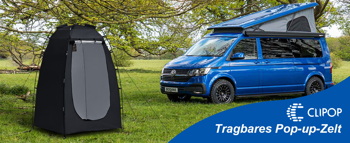 CLIPOP Намет Pop-Up, водонепроникний, легкий, одношаровий, для весняного кемпінгу, простий у встановленні – для пляжу, походів, фестивалів, на відкритий простір, чорний