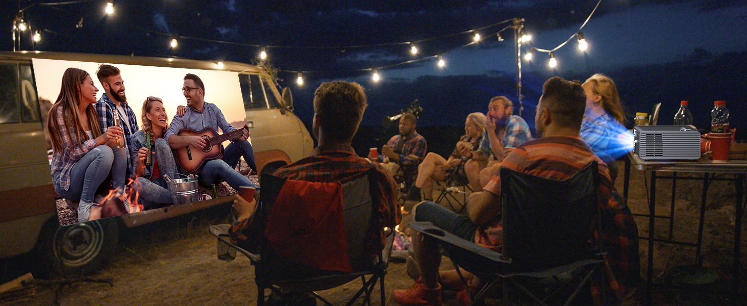 4K Smart проєктор KOGATA з авто-фокусом, WiFi 6, Bluetooth та підтримкою Netflix | Домашній кінотеатр для саду та стрімінгу | Сірий