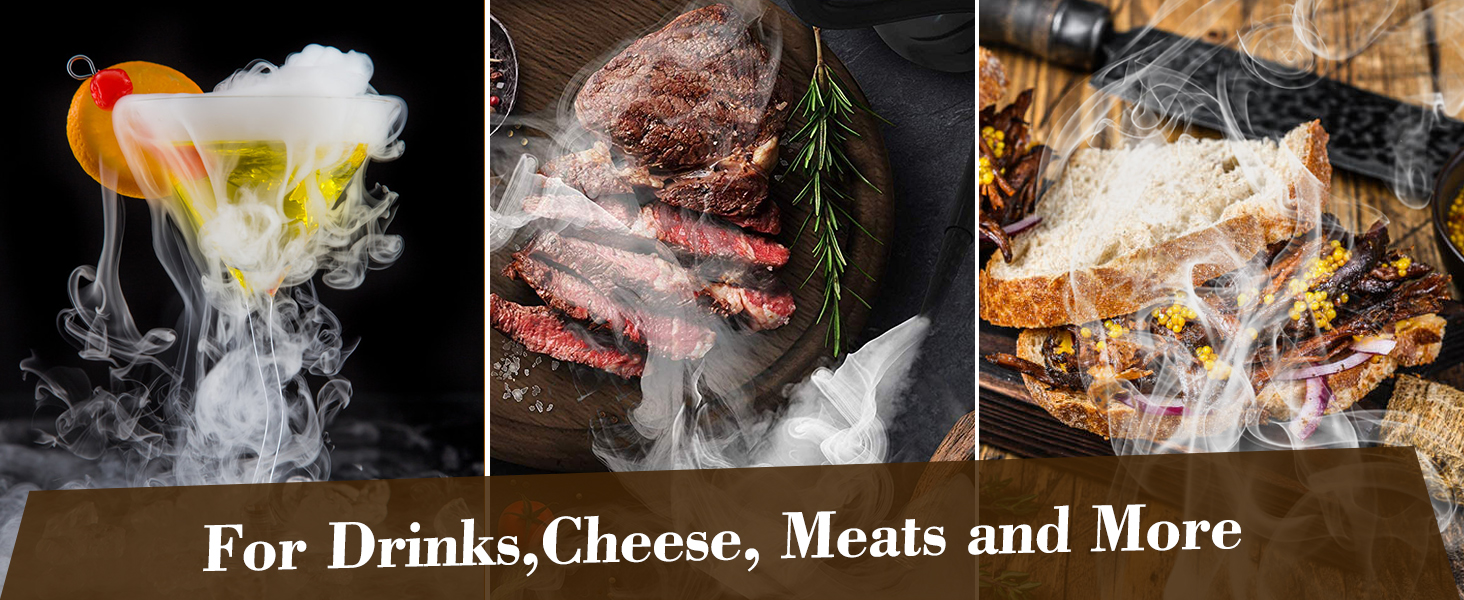 Набір для копчення коктейлів та віскі, з 4 дерев'яними стружками, подарунок на День батька, для Old Fashioned, коктейлів, віскі, бурбону, кави, м'яса, горіхів Saturn - горіх