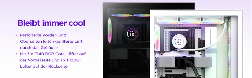 Корпус ATX Mid-Tower з вентиляторами RGB Підлогові вентилятори для охолодження відеокарти 360 мм RGB Білий, 7 Flow RGB