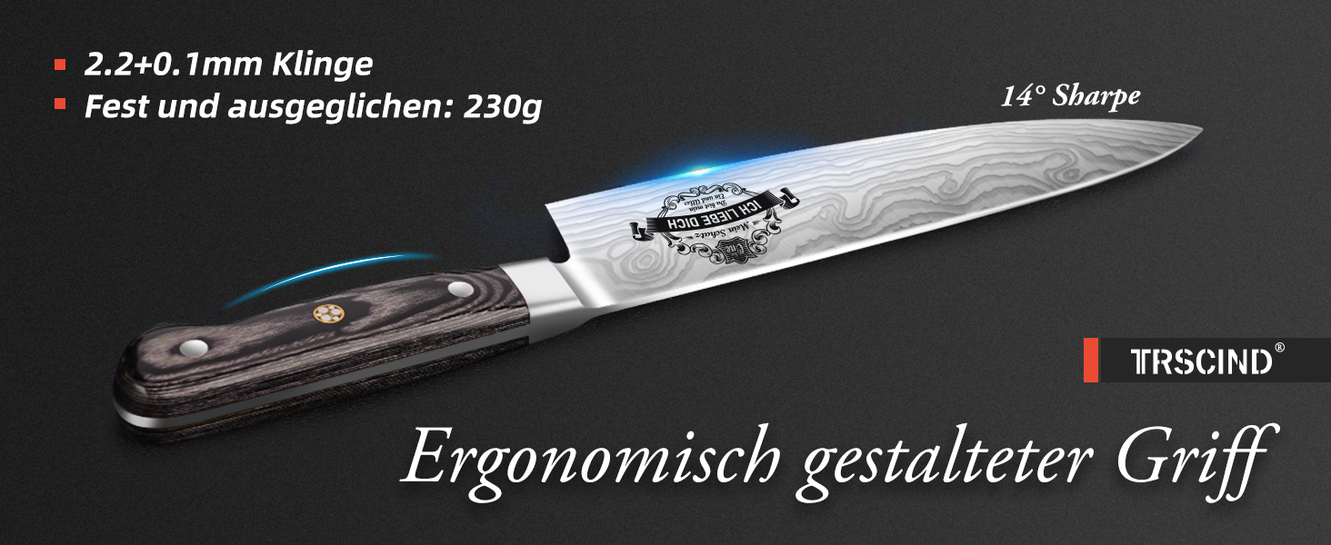 Набір кухонних ножів TRSCIND: подарунок на Різдво та День батька. Професійний кухонний ніж шеф-кухаря з нержавіючої сталі.