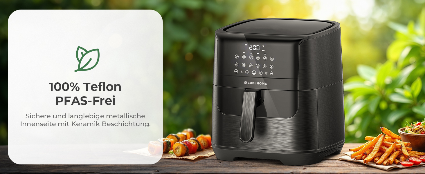 Аерофритюрниця AF23 Airfryer XXL Deluxe, 6.5 л, з керамічним покриттям, чорна
