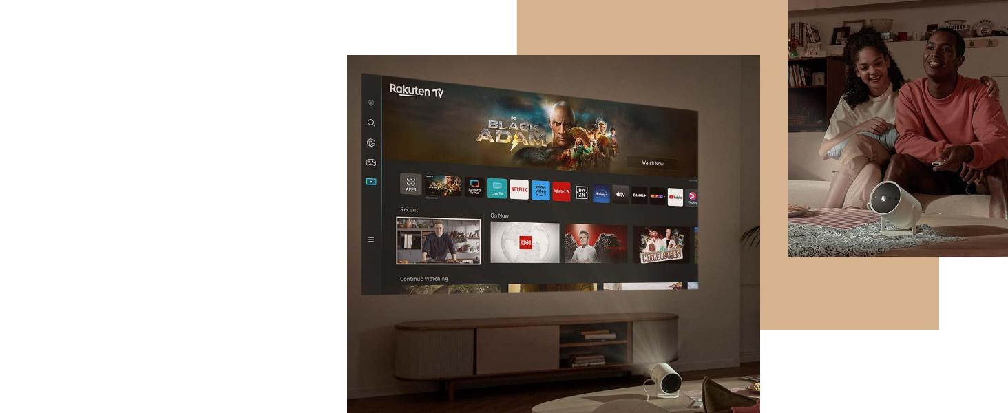 Samsung The Freestyle: Портативний LED-проектор Full HD HDR10 з автонастроюванням та 360° звуком (2023)