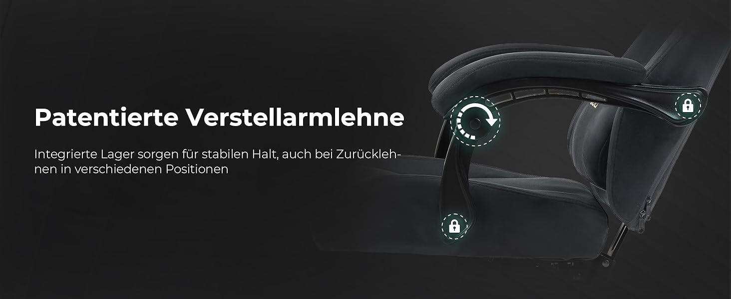 Ігрове крісло Dowinx з масажем попереку, регульованою підголівником, потовщеним сидінням, висувною підніжкою, регульованими підлокітниками, мікрофібровим велюром, нахилом 160°, темно-сіре