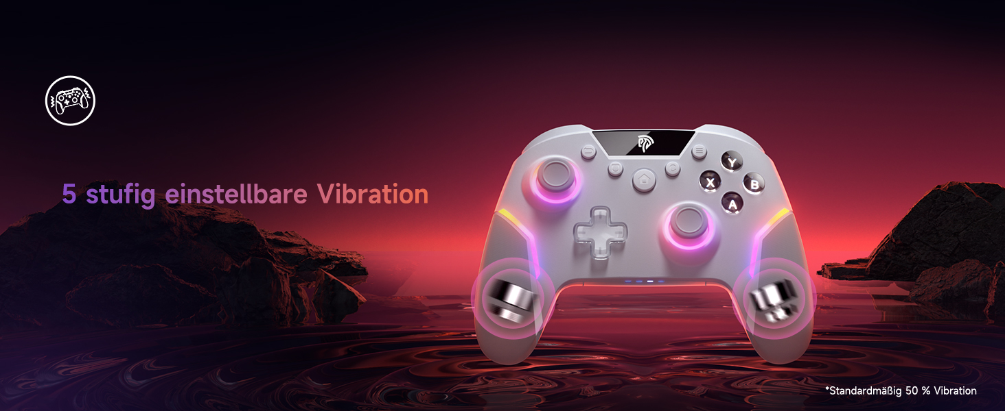 Бездротовий контролер EasySMX X20 з RGB підсвічуванням для PC, Switch, Android. 2 в 1 тригери, знімний джойстик, механічні кнопки, 6-осьовий гіроскоп, білий