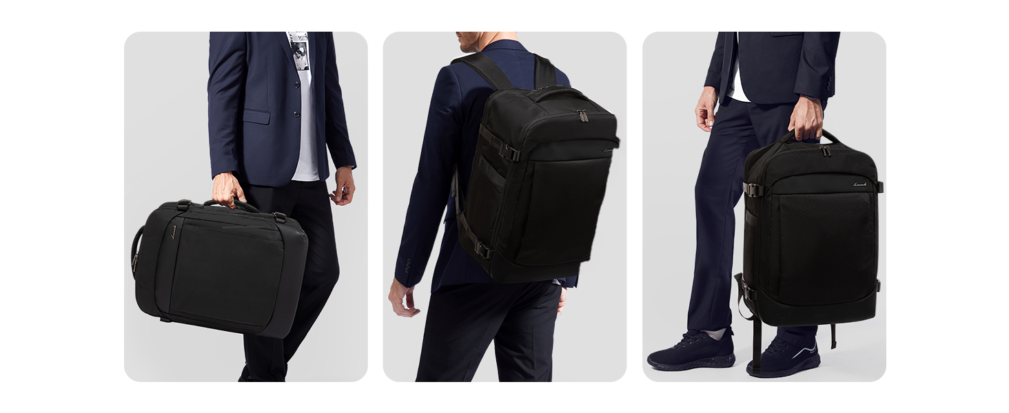 LOVEVOOK Рюкзак ручної поклажі 40x20x25 для Ryanair, 20L, рюкзак для подорожей, для ноутбука 14 дюймів, чоловічий/жіночий, з відділенням для мокрого та сухого, чорний