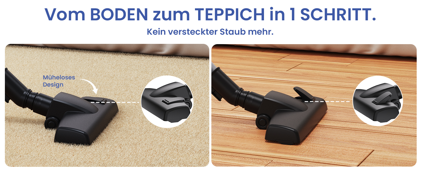 Версолайф C8PRO - пилосос з кабелем, 30000Pa/600W, 6-в-1, для твердих поверхонь, килимів та шерсті тварин, чорний