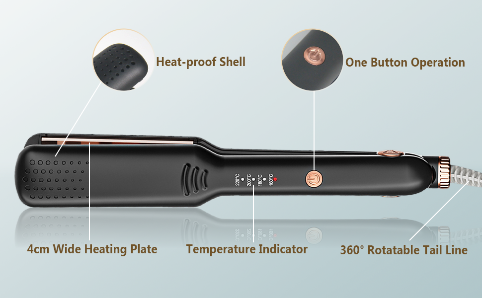 Випрямляч керамічний прямий, випрямляч Bwaliffury широкий, випрямляч 2 в 1 для завивки та випрямлення, міні-туристичний випрямляч з 4 регульованими температурами, 160-220C, професійний випрямляч для волосся (чорний)