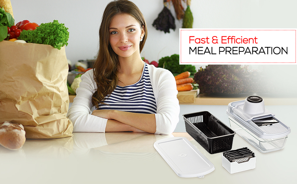 Мандоліна для нарізки овочів 7-в-1: натерття, нарізка скибочками, для кухні