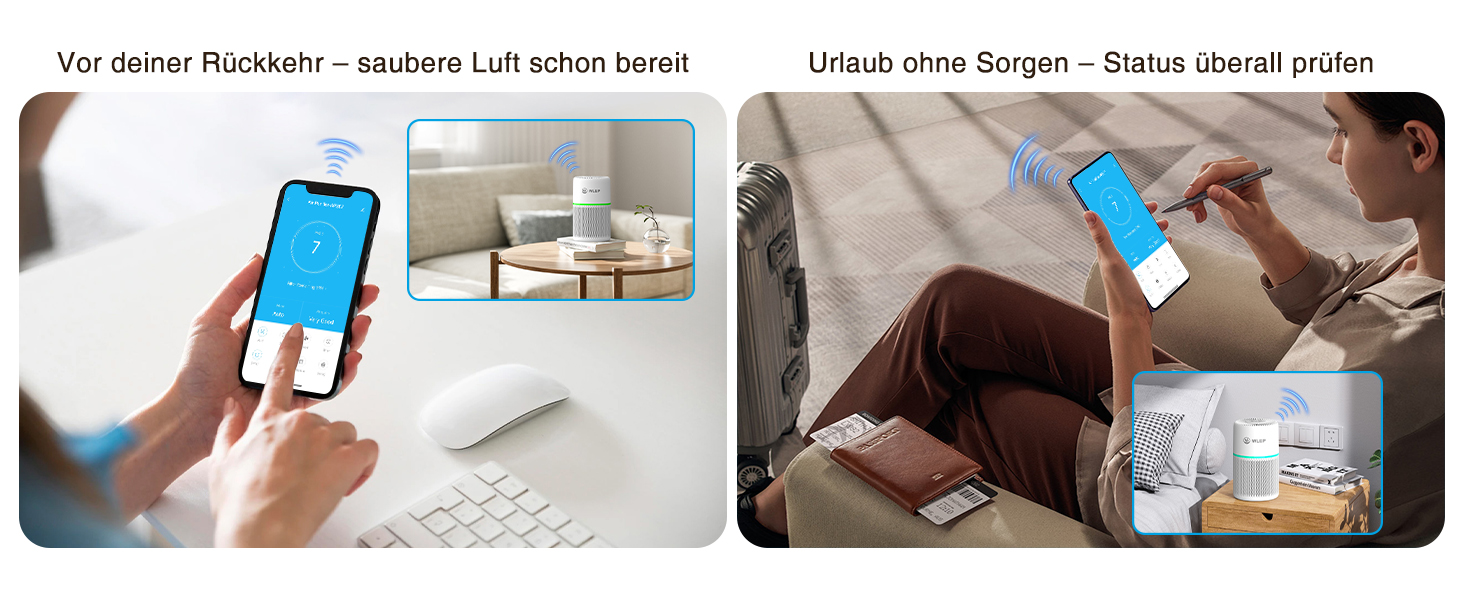 Повітряочисник для спальні з HEPA фільтром H13, активованим вугіллям, функцією ароматерапії, 360° циркуляцією повітря, нічним світлом та тихим режимом (KJ1-3S APP)