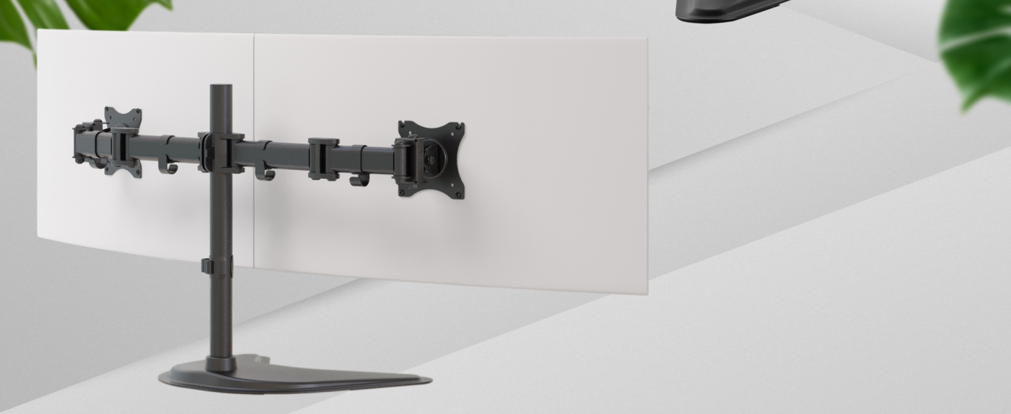 Підставка для монітора RICOO на 2 монітори, Dual Monitor Arm, TS7811 | Підставка для комп'ютерних моніторів 13-27 дюймів