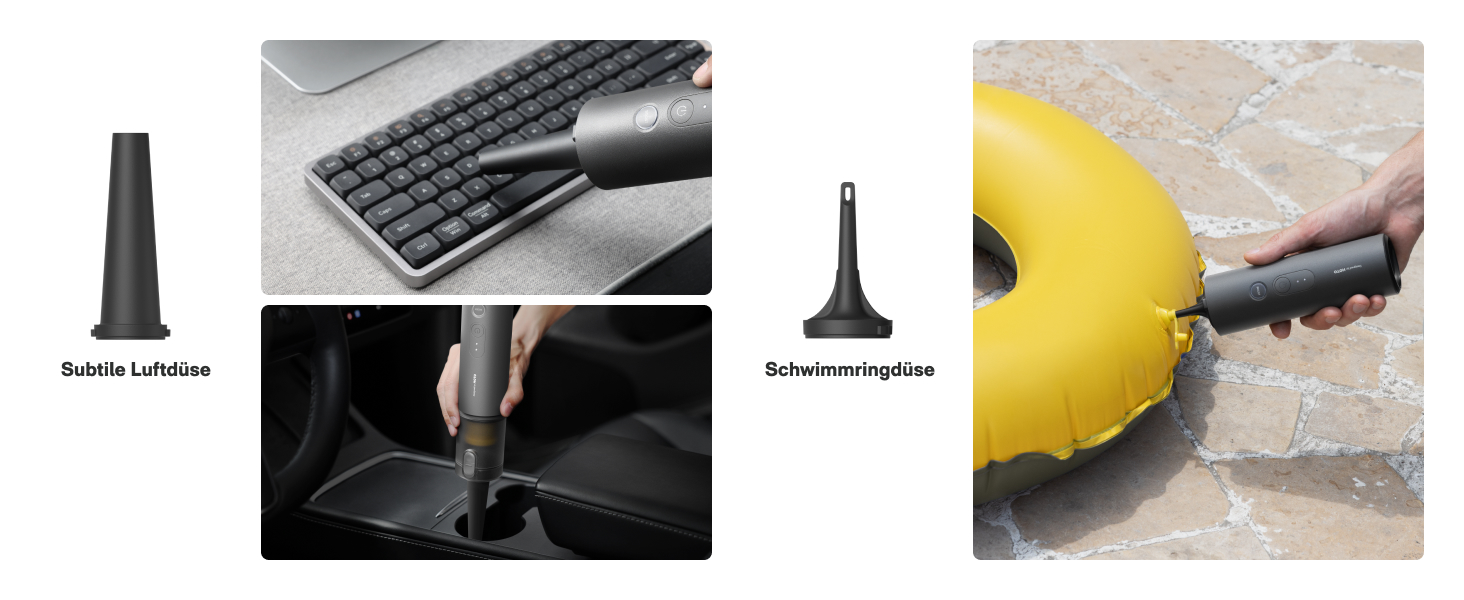 Акумуляторний ручний пилосос HOTO 20000Па 4-в-1 для авто, дому та клавіатури, бездротовий міні-пилосос з функцією обдуву